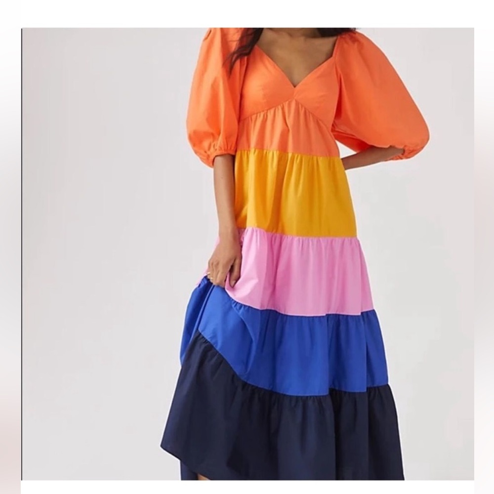 FARM Rio for Anthropologie Color block dress XS